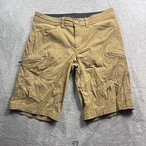 Eddie Bauer First Ascent Mens 34 Khaki Tan Hiking Cargo Shorts Lightweight